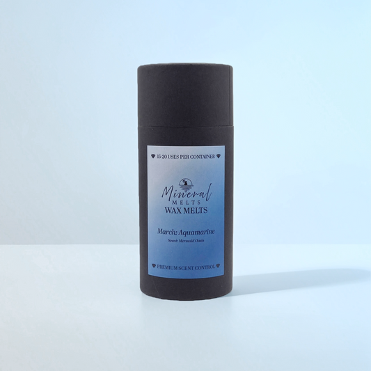 Aquamarine blue crystal wax melts product - March birthstone - ocean inspired scent