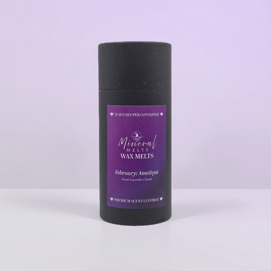 Amethyst crystal wax melts product - lavender clouds scent - February birthstone