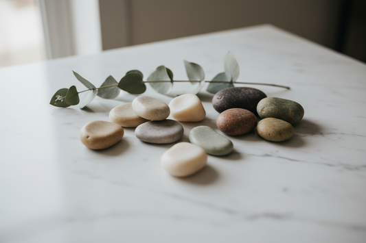 Lake stone natural wax melts with botanicals - wilderness pine scent - cottagecore home