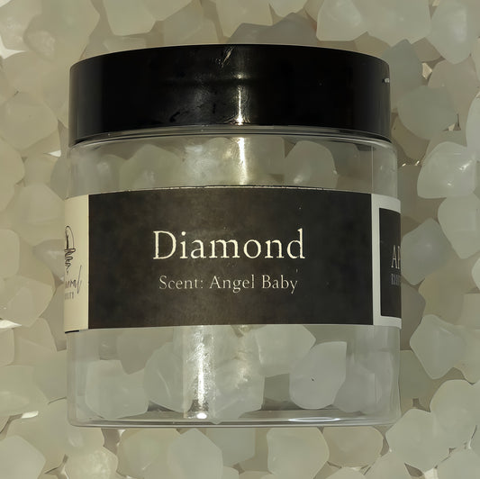 Diamond birthstone wax melts for April - white crystal inspired beeswax blend with Angel Baby scent
