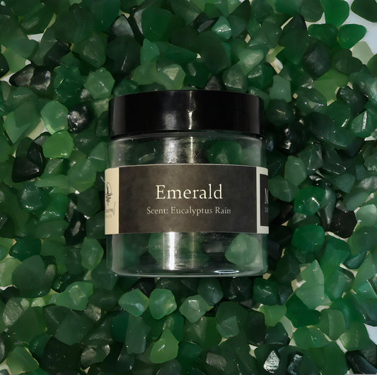 Vibrant green emerald birthstone wax melts - eucalyptus and green tea fragrance - handmade