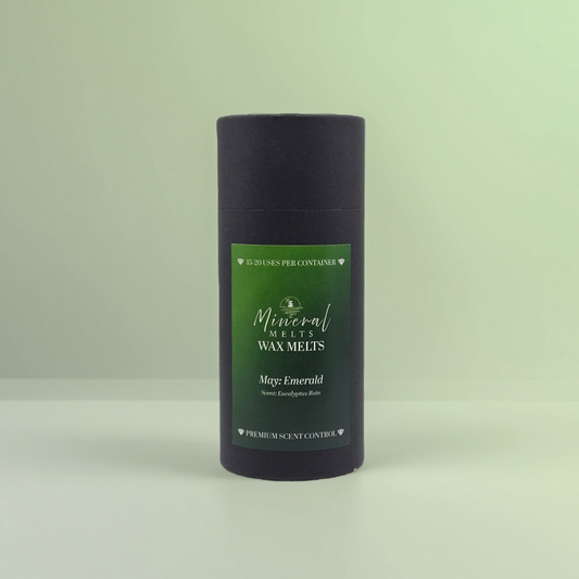 Emerald crystal wax melts product - eucalyptus rain scent - May birthstone