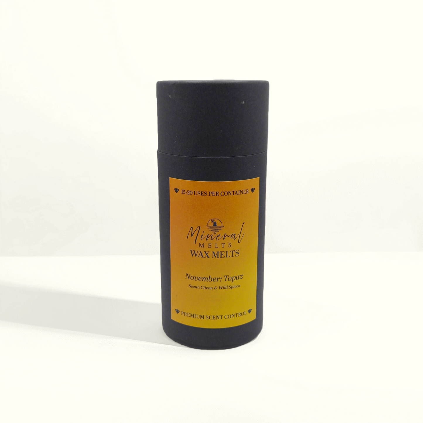 Topaz crystal wax melts product - citron wild spices scent - November birthstone