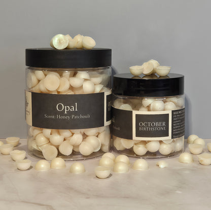 Opal inspired pearlescent wax melts - honey patchouli scent - iridescent soy wax