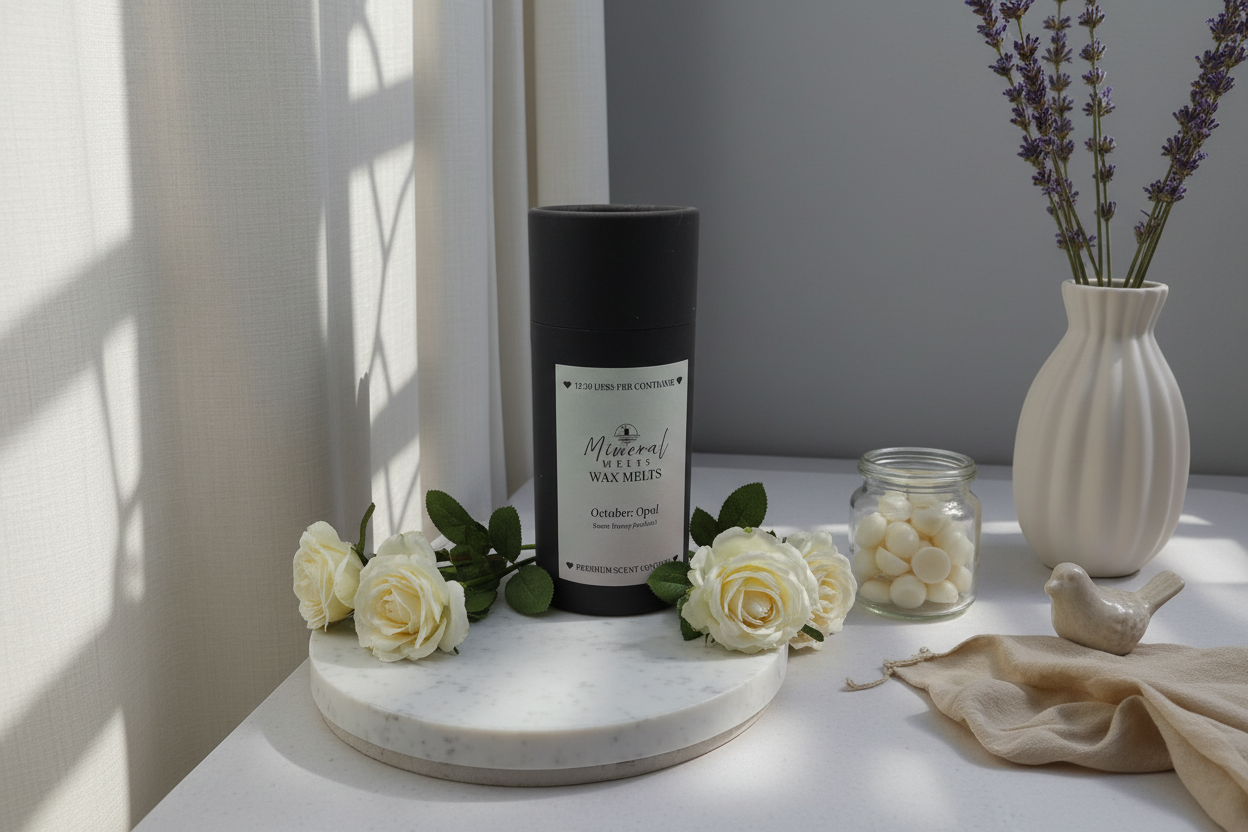 Wax melts on a marble stand - modern Wax melts for modern homes