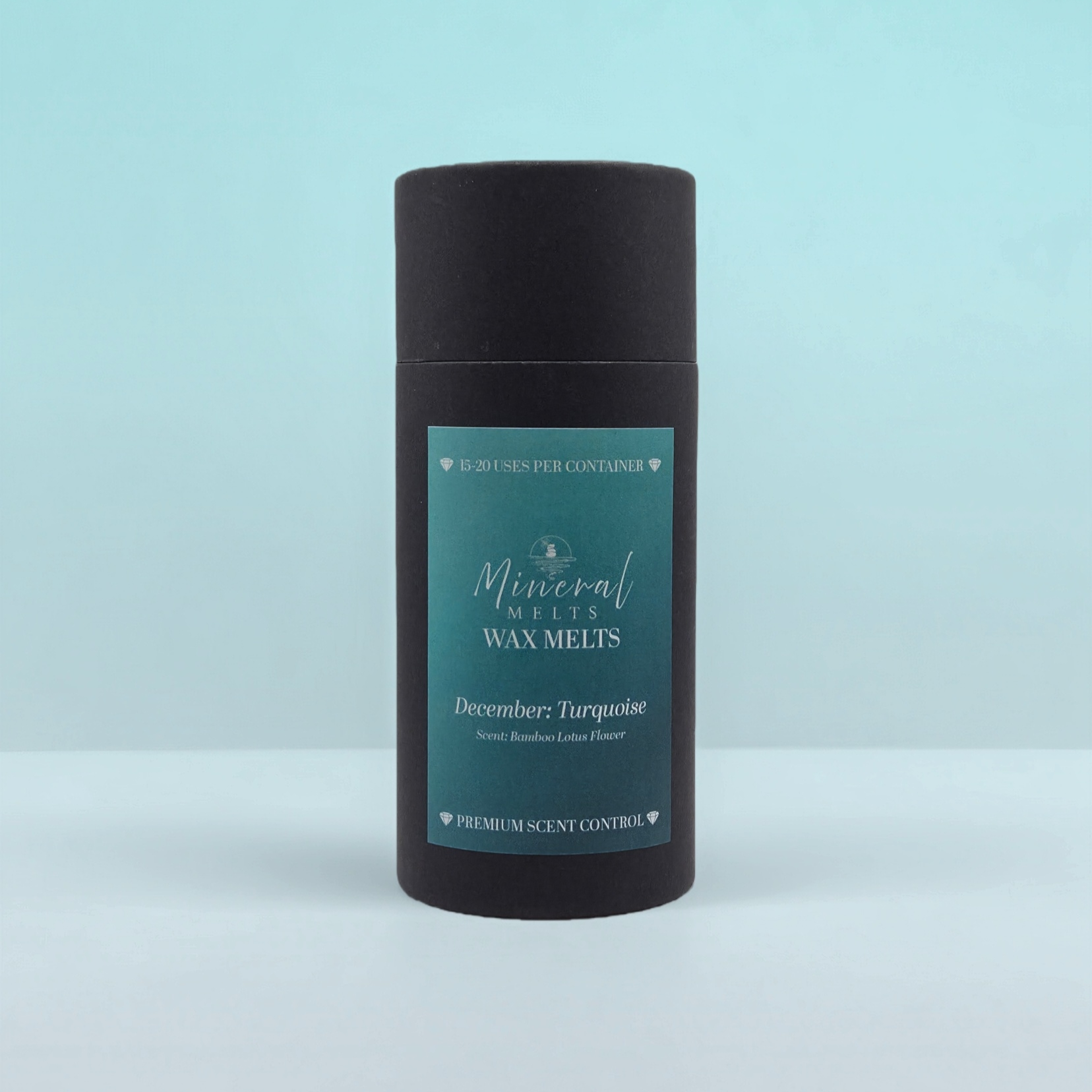 Turquoise crystal wax melts product - bamboo lotus scent - December birthstone
