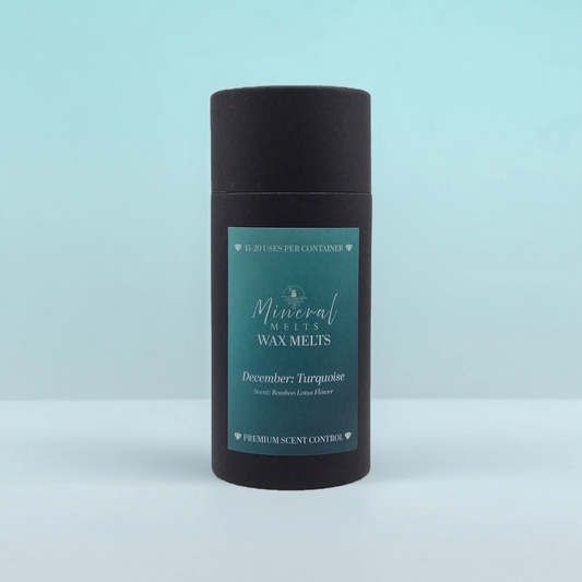 Turquoise crystal wax melts product - bamboo lotus scent - December birthstone