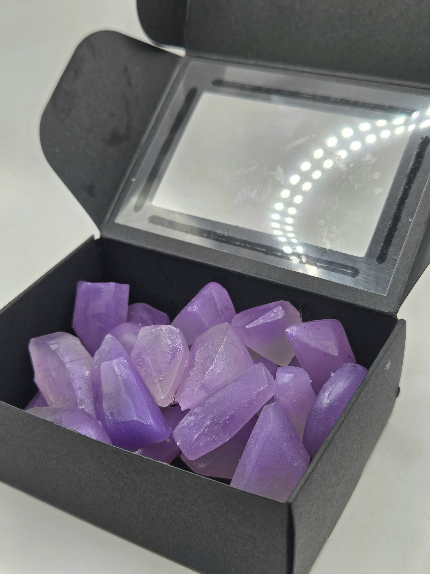 amethyst crystal wax melts purple and clear