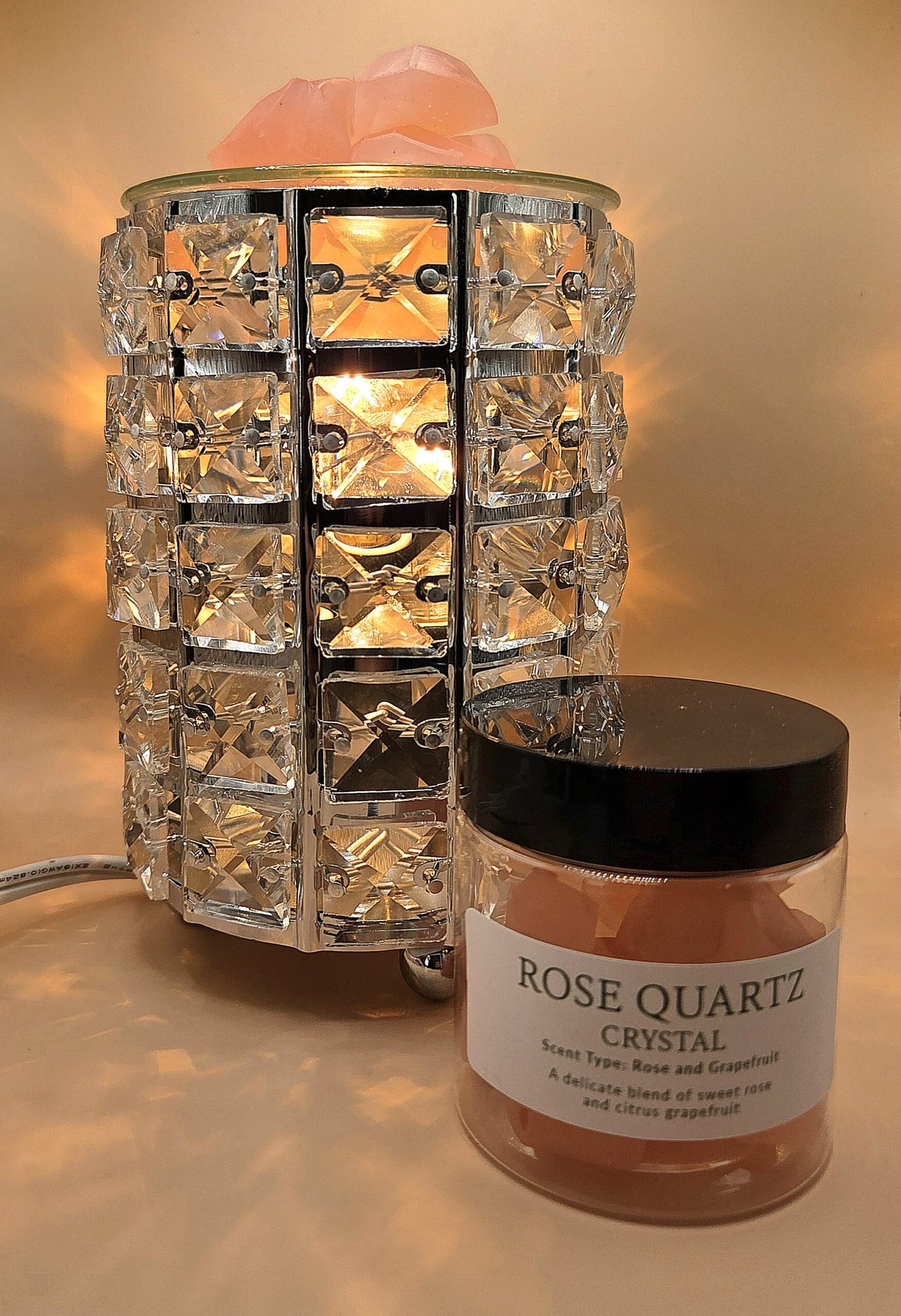 rose quartz wax melts in wax melter