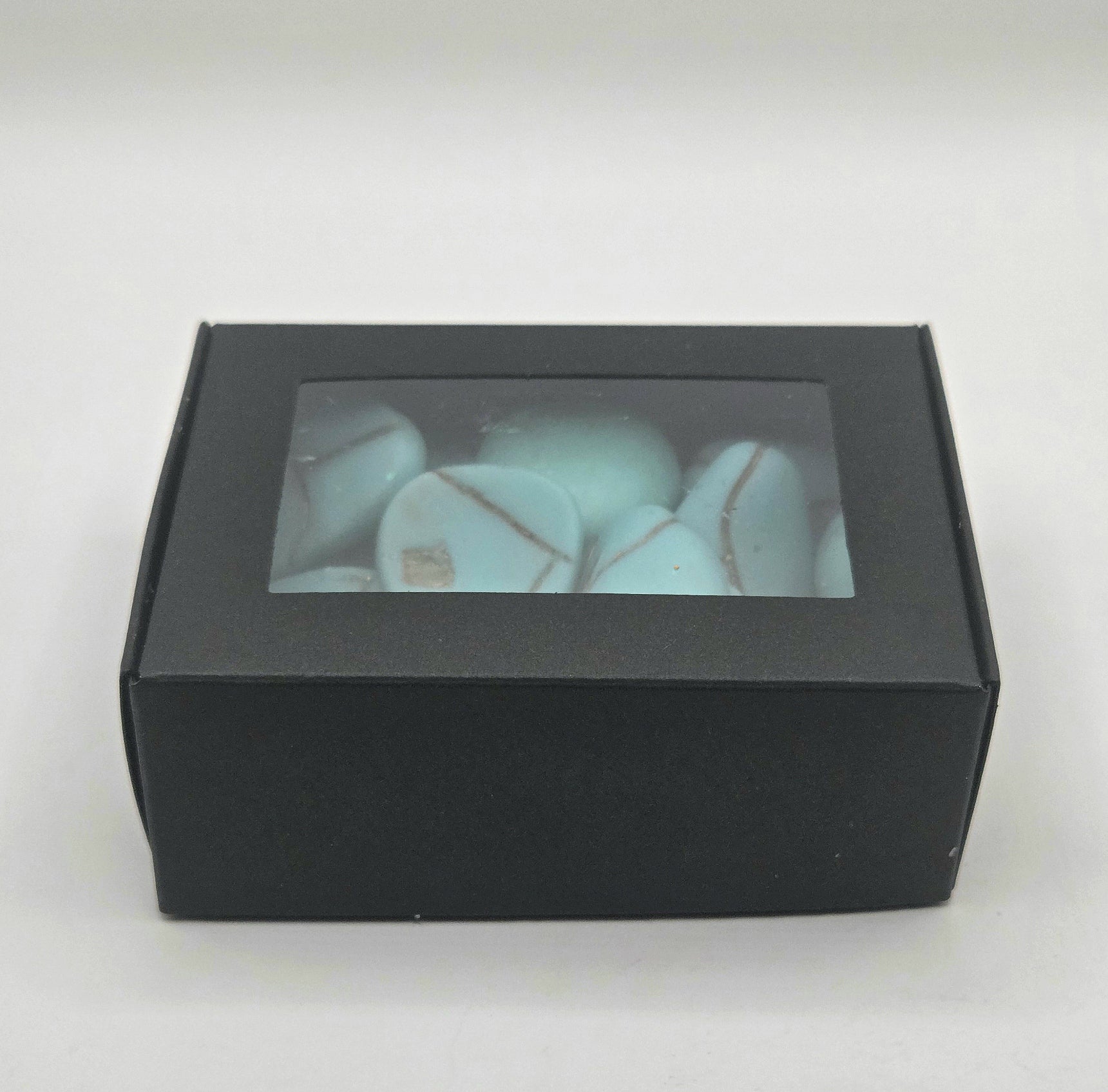Turquoise stones wax melts in box closed