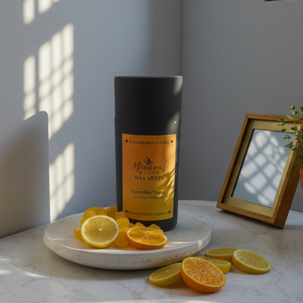 Topaz November birthstone wax melts with citrus spices - autumn scent - handmade soy wax