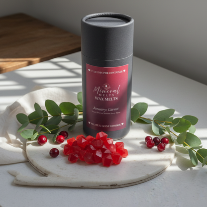 Garnet January birthstone wax melts with winter berries - frosted spice scent - handmade