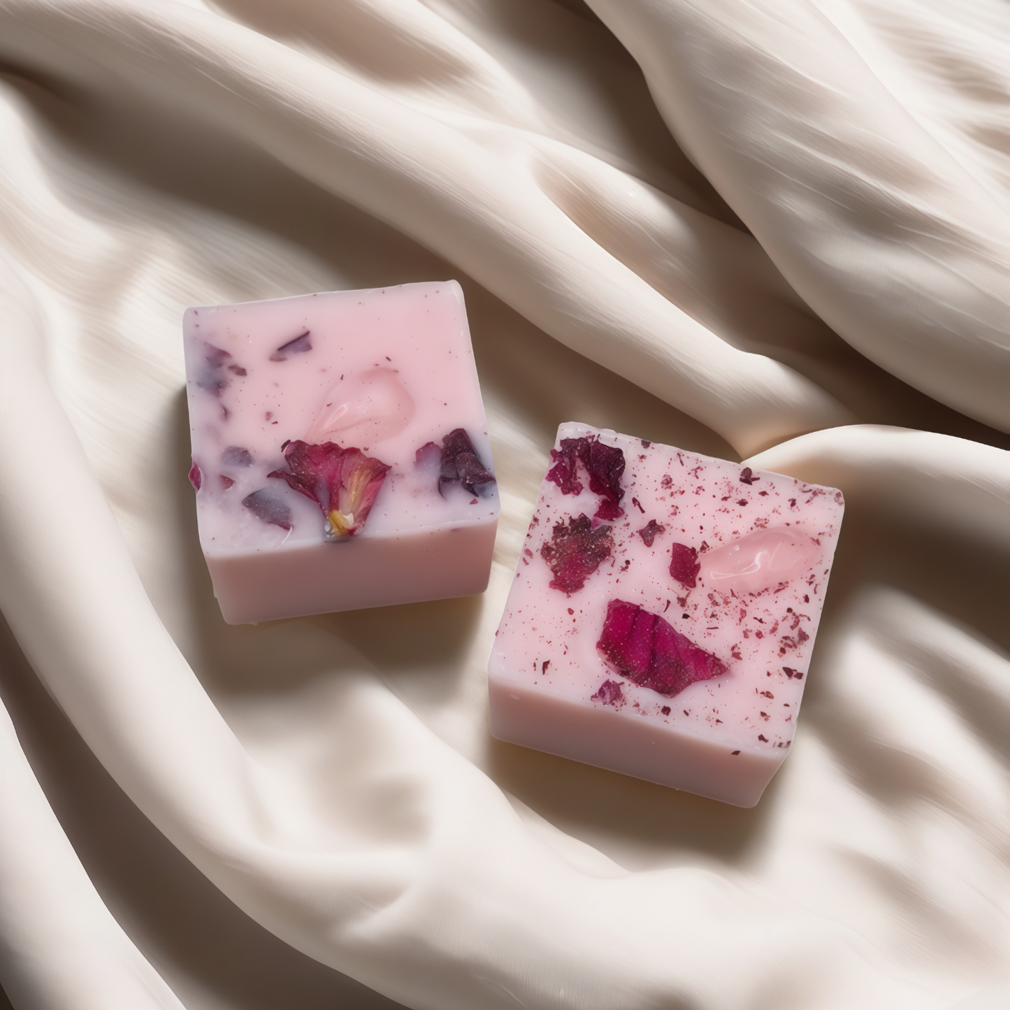 Pink Stone & Petals | Rose Quartz Topped Wax Melts